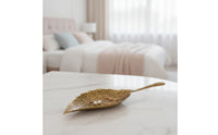 Leaf jewelry Tray Metal Foliage Shaped Tray Embossed for Vanity