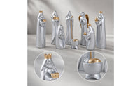 8 Pieces Nativity Scene Figurines Tabletop Nativity Set Resin Decorations for Mantel, Bookshelf