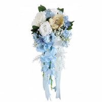 Photo Prop Artificial Teardrop Flower Arrangement Premium Silk Flowers Waterfall Bridal Flower Arrangement Realistic Look for Brides