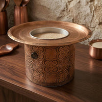 Turkish Coffee Burner Embossed Coffee Burner Copper Cezve Set Traditional Design Cooking Appliance Food-Safe Tin Tin-Plated