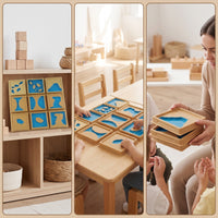 4 Pieces Landform Board with Wooden Frame Educational Geography Model Board Sensory Toy for Young Children, Classroom