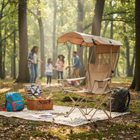 Canopy Camping Chair Fishing Chair Folding Seat for Campers, Anglers, Travel