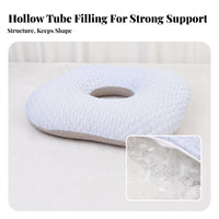 Ice-Silk Material Donut Seat Cushion Quilted Donut Cushion Padded Body Support Woven Texture