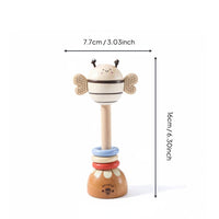 Wooden Bee Rattle Gnaw Bee Toy Develops Fine Motor Skills Infant Grasping Rattle for Infants, Infants