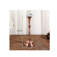 Vintage Taper Candlestick Holder Copper Candle Holder with Round Base Metal Candlestick with Round Base Stable for Centerpiece