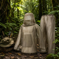 Hooded Mesh Top and Pants Lightweight Protection Suit Breathable Hooded Jacket Set for, Farming, Fishing