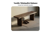 Unrefined Edge Border Bench Rustic Minimalist Artistic Quality Long Stool Hardwood Wood Construction Indoor Furniture for Boutique Owners, Homeowners
