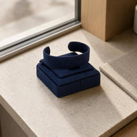 Velvet Jewelry Stand Curved Top Band Holder Display Stand Velvet Jewelry Display Set Stepped Base Bracelet Cushion Holder