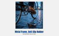 Vintage Bicycle Pedal, Iron Rubber, Double-Sided Bearing, Anti-Slip Surface