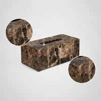 Rectangular Tissue Box Marble-Pattern Tissue Box Cover Elegant for Desk