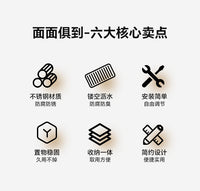 厨房水龙头置物架多功能洗碗洗菜池水槽架抹布海绵刷收纳架沥水篮 【不锈钢】水龙头置物架{沥水通风/安装便捷}