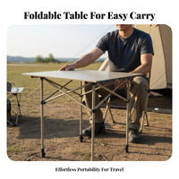 Adjustable Height Folding Table Foldable Portable Aluminum Camping Table Multi-Functional for Street Vendors, Journeyers, Travel, Backyard, Tailgating
