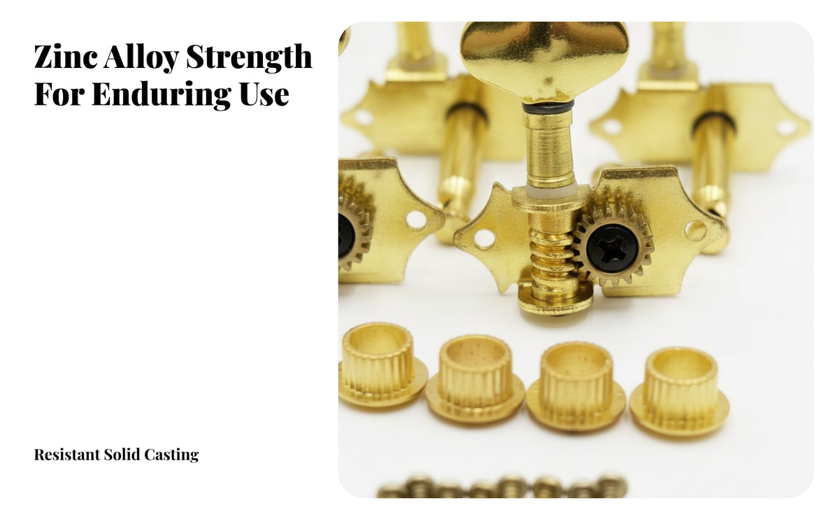 4 Pieces Vintage-Style ukuleles Tuning | Zinc Alloy Construction, ukuleles Tuning Machines with Flower Headstock, Polished Metal Finish, for Instrument Upgrade