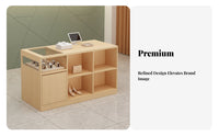 E1 Grade Board Boutique Checkout Counter Retail Island Counter Glass Top Display Table for Shopkeepers, Clothing Stores, Boutiques, Beauty Salons