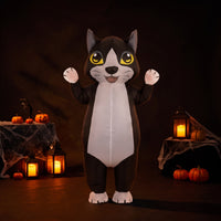 Black Inflatable Cat Suit Lightweight Cat Costume with Blower Sturdy Inflatable Costume Funny for Parades