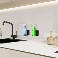 Heavy-Duty Wall Mount Spray Bottle Holder Space-Saving Spray Bottle Hanger Sturdy Construction Cleaning Supplies Rack Multipurpose for Bathroom, Kitchen, Under Sink, Cabinet Door