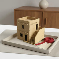 1:72 Miniature Building Model Handmade Gift Middle Mideastern House Model Bookshelf Decor DIY Wooden Building Kit for Wargamers, Dioramas