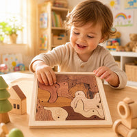 Wooden Puzzle Assembly Matching Grid Smooth Edges Wooden Matching Toy for Preschoolers, Children, Home Education, Classroom