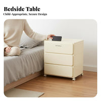 Light Luxury aesthetic 3-Tier Round Cabinet Modern Design Round Multi-Tier Side Table Space-Saving Nightstand Multifunctional for Apartment Dwellers, Homeowners, Students, Small Spaces, Living Room, Office, Nursery
