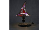 Halloween Stained Glass Witch Hat Lamp Witchy Witch Hat Lamp Witchcore Compact for Bedside Table, Reading Corner