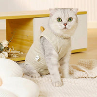 Cat Recovery Suit with Adjustable Neckline, Post Surgery Full Body Sleeveless Design, Anti Licking Fastener Closure, All Seasons