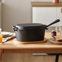 Rectangular Dutch Oven Uncoated Cast Iron Loaf Pan with Lid Pre-Seasoned Baker for Bread Cooking