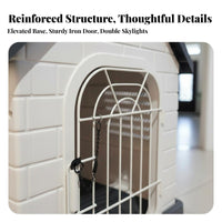 Waterproof Plastic Dog House Weatherproof Indoor Outdoor Pet Kennel Sunproof All-Weather Doghouse Resistant