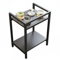 Built-in drink holder two-partlevel Mahjong holder Multi-Functional Storage Side Table Space-Saving Game Room Organizer for Teahouse Owners, Card participants