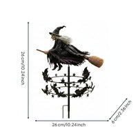 Witch Wind Whirligig Stunning Garden Wind Whirligig with Stake Garden Stake Decoration Double-Tier Yard Art Metal for Patio