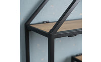 Metal and Wood Display Shelf Retro Industrial Wall-Mounted Shelf for Study Room, Bedroom, Entryway