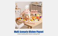 Kids Kitchen Toy Rice Cooker, Steam Spray Playset, Multifunction Pretend Cooking Set with Light & Sound, Early Education, Boys & Girls