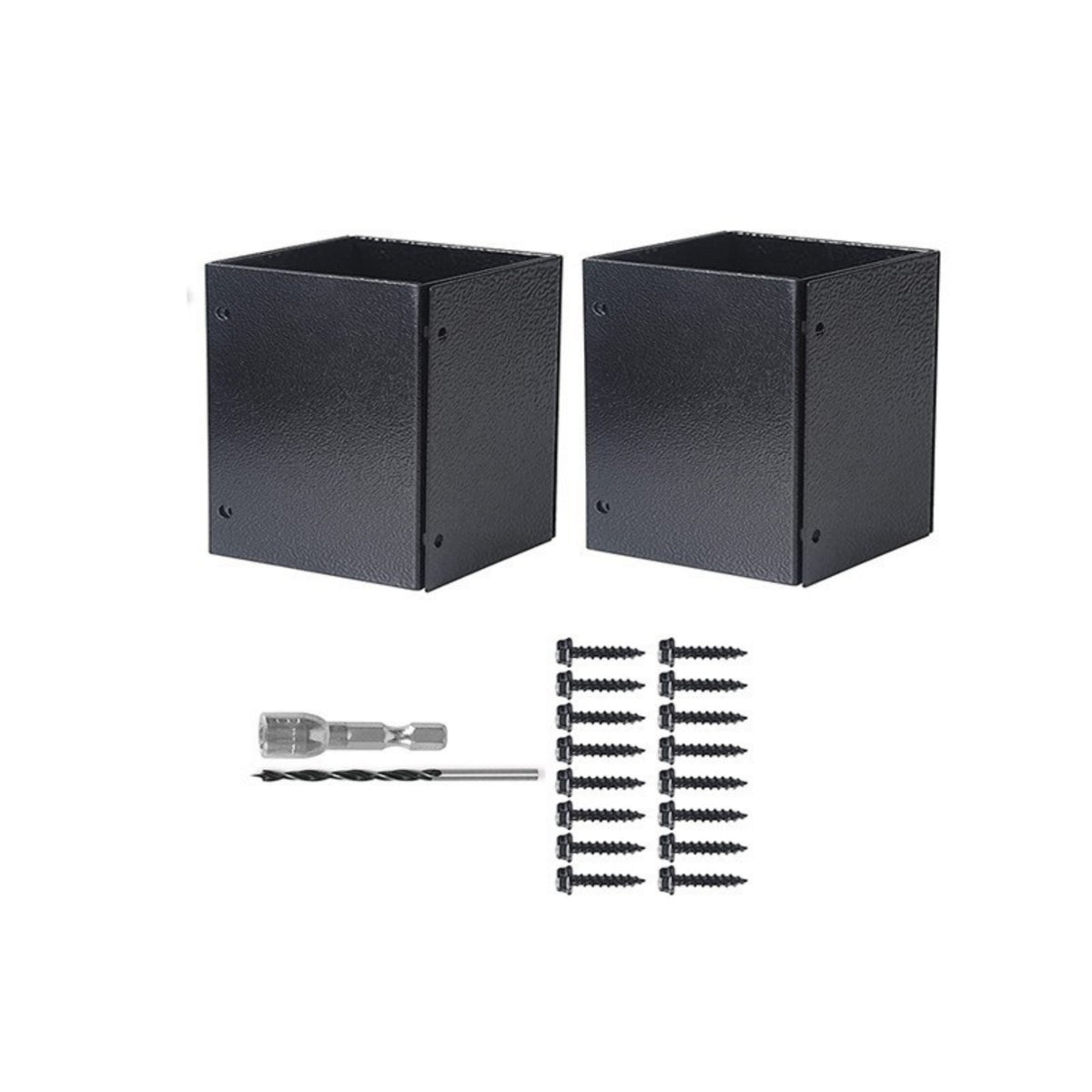 2 Pieces Post Protector Powder-Coated Wooden Post Protector Steel for Homeowners