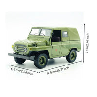 Beijing 212 Car Toy Sound and Light Effects 1:24 Scale 4x4 Model Pull-Back Action Diecast for Collectors, Kids, Shelf Display