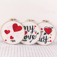 DIY Embroidery Kit Heart Triplets European Style Ribbon Embroidery Craft Set