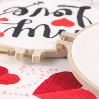 DIY Embroidery Kit Heart Triplets European Style Ribbon Embroidery Craft Set