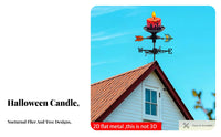 Decorative Halloween Candle Weathervane Candle Wind Vane 360° Rotation for Yard, Farm