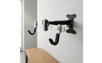 Wall-Mounted Bike Rack Black and Silver Two-Wheeler Wall Hanger Heavy Duty