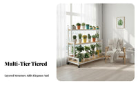 Multi-Tier Plant Stand Space Saving Multi-Level Flower Pot Holder Indoor & Outdoor Use Stepped Flower Rack for Living Room, Balcony, Office