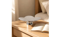 Four-Lobed-Shaped decorative Tray Mirror Finish Stainless Steel Tray Sleek Pedestal Bowl for Entryway