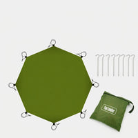 Picnic Blanket and Waterproof Mat for Family Camping, Octagonal Oxford Cloth Camping Tarp, Heavy Duty Ground Sheet, Large Olive Green Beach Mat