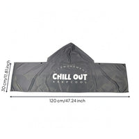 Topographic Print Hooded Cooling Shawl Pointed Hood Cooling Hooded Towel Dark Trim Outdoor Cloth Fastening Points