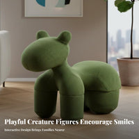 Playful Design Equine-Shaped Ottoman Padded Seat Creature-Shaped Ottoman Soft Covering Room Decor High Load Capacity for Children, Toddlers, Parents, Playroom, Nursery, Bedroom, Retail Display