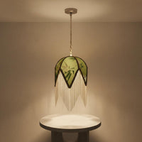 Bamboo Leaf Lampshade Handcrafted Tassel Pendant Lamp Cover Warm Atmosphere Lamp Shade for Buyers, Contractors, Restaurant, Guesthouse
