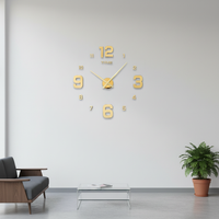 Large 3D DIY Acrylic Wall Clock Modern European Style Digital Sticker Clock