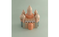 Wooden Castle Block Set Matte Building Set with Box Creative for Toddlers