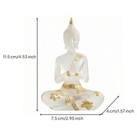Zen Resin Buddha Figurine Meditative Buddha Figurine with Gold Accents Small Compact for Meditation Corner