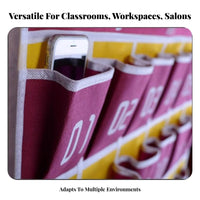 Large Pockets Classroom Phone Holder Long-Lasting Material Classroom Cell Phone Holder Easy to Hang for Office Workers, Library