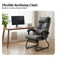 Ergonomic Design Sled Base Armchair Fixed curved-Shaped Frame Office Furniture Thickly Padded managerial Seat High spine assistance for managerials, Students, Big and Tall People, Study Room, Reception Area