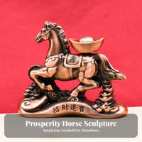 Symbol of Success Chinese Astrological Horse Statue Cultural Gift Good Luck Horse Ornament Compact Size for Business Owners, Shop Entrance