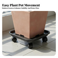 Rolling Flower Mover with Wheels Water Collection Tray Pot Mover for Gardeners, Homeowners, Garden, Outdoor